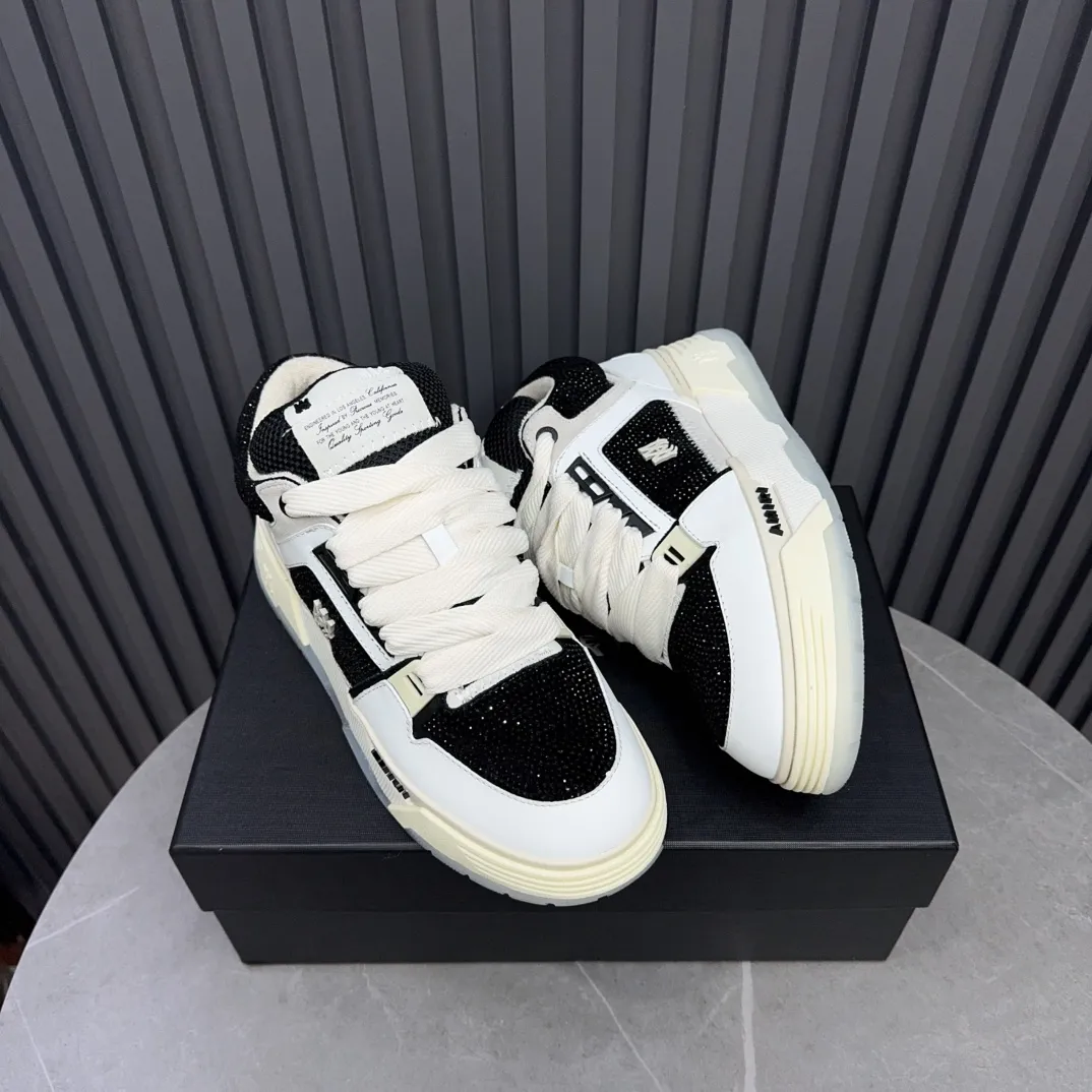 Men's shoes 💰760💰 AMIRI AMIRI fashion brand hot sale 🔥 Available all year round, couples 💑 Official website synchronization Imported fabrics 1⃣️ vs 1⃣️ replica, original factory special original sole, 35-45 (45. non-refundable)